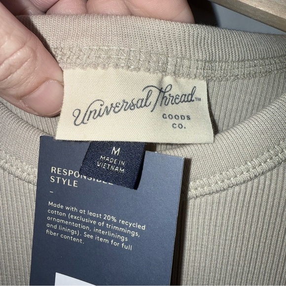 Universal Thread Halter Ribbed Tan Casual Dress Size Medium - Picture 8 of 9